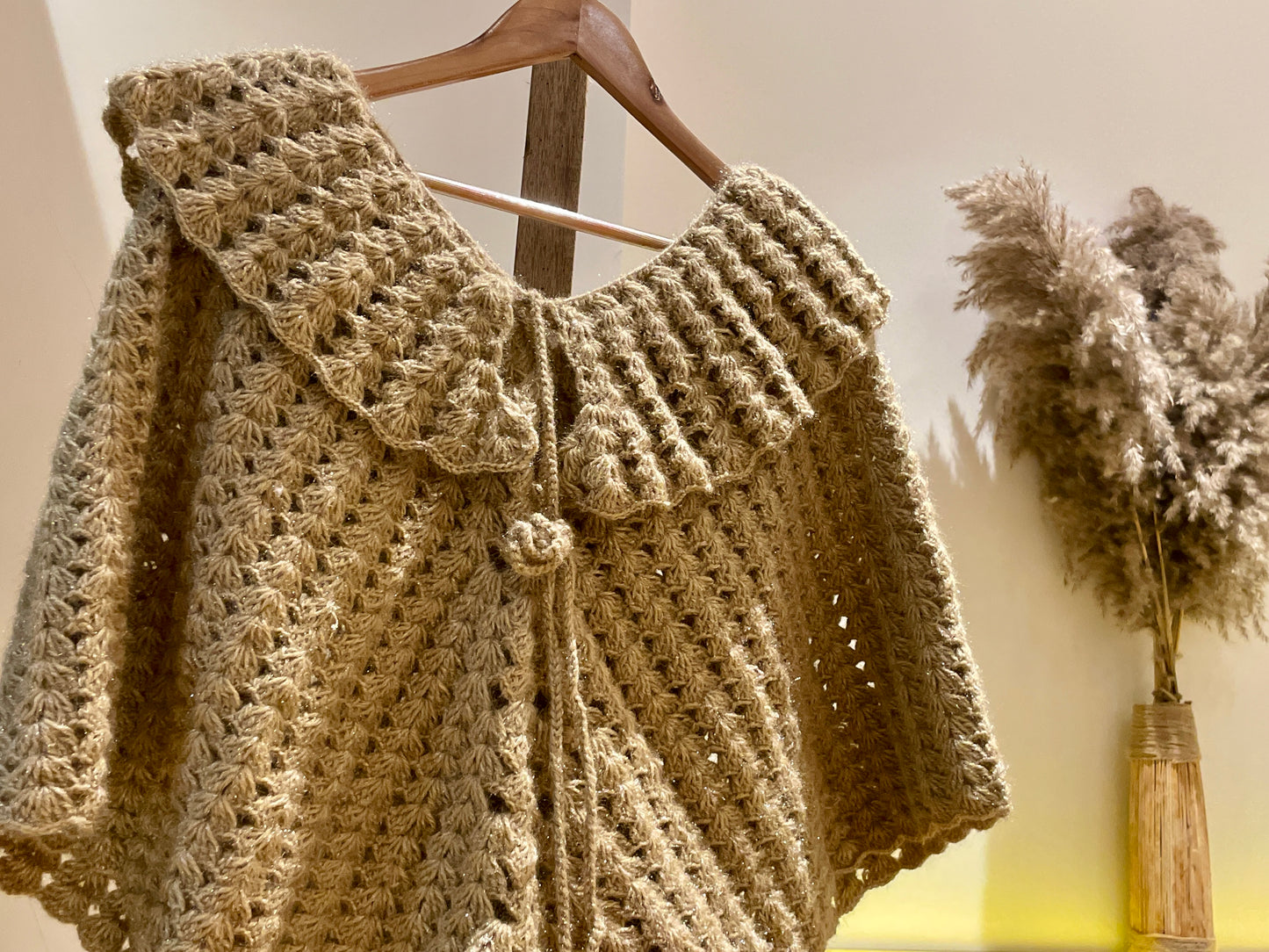 Rustic Charm Crochet Poncho