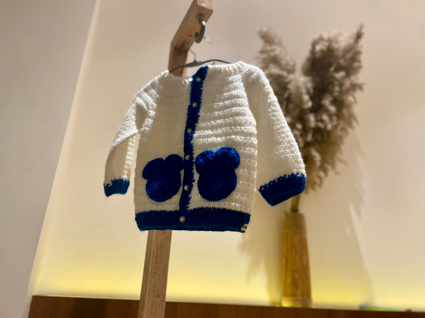 Blue Bear Crochet Sweater by Chutak Binak | Hand Knit