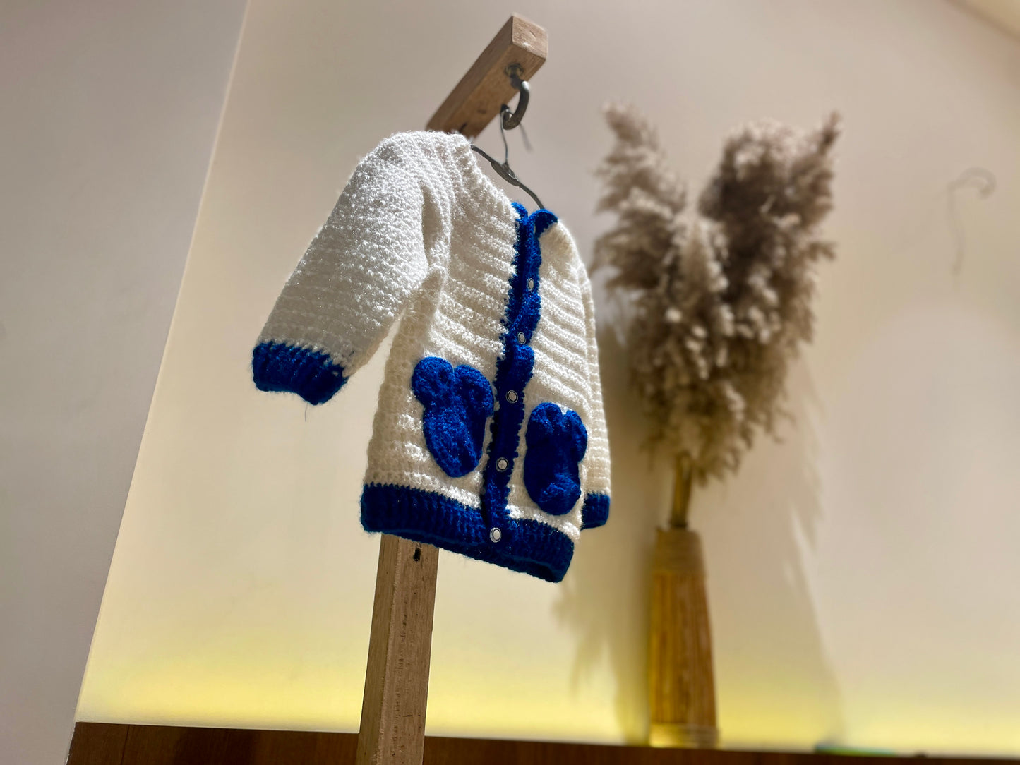 Blue Bear Crochet Sweater by Chutak Binak | Hand Knit