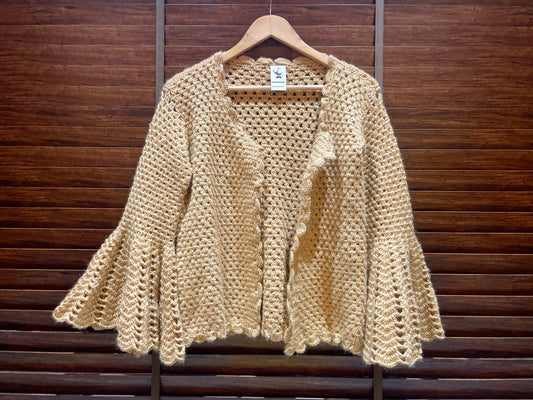 Golden Flare Crochet Jacket by Chutak Binak | Hand Knit