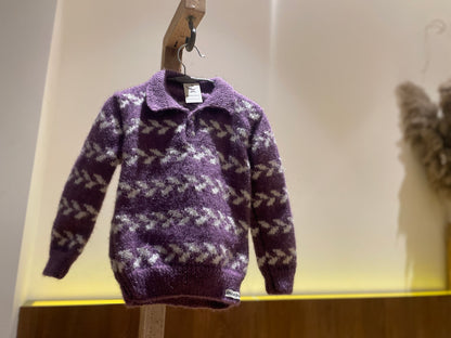Hand Knit Purple Frost Kids Sweater | Chutak Binak