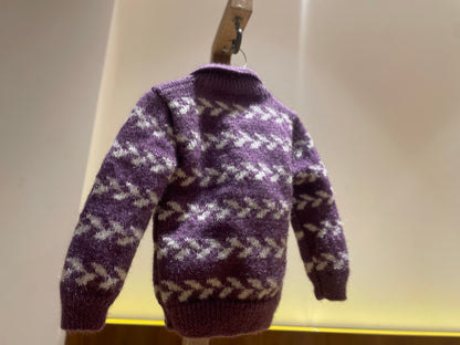 Hand Knit Purple Frost Kids Sweater | Chutak Binak