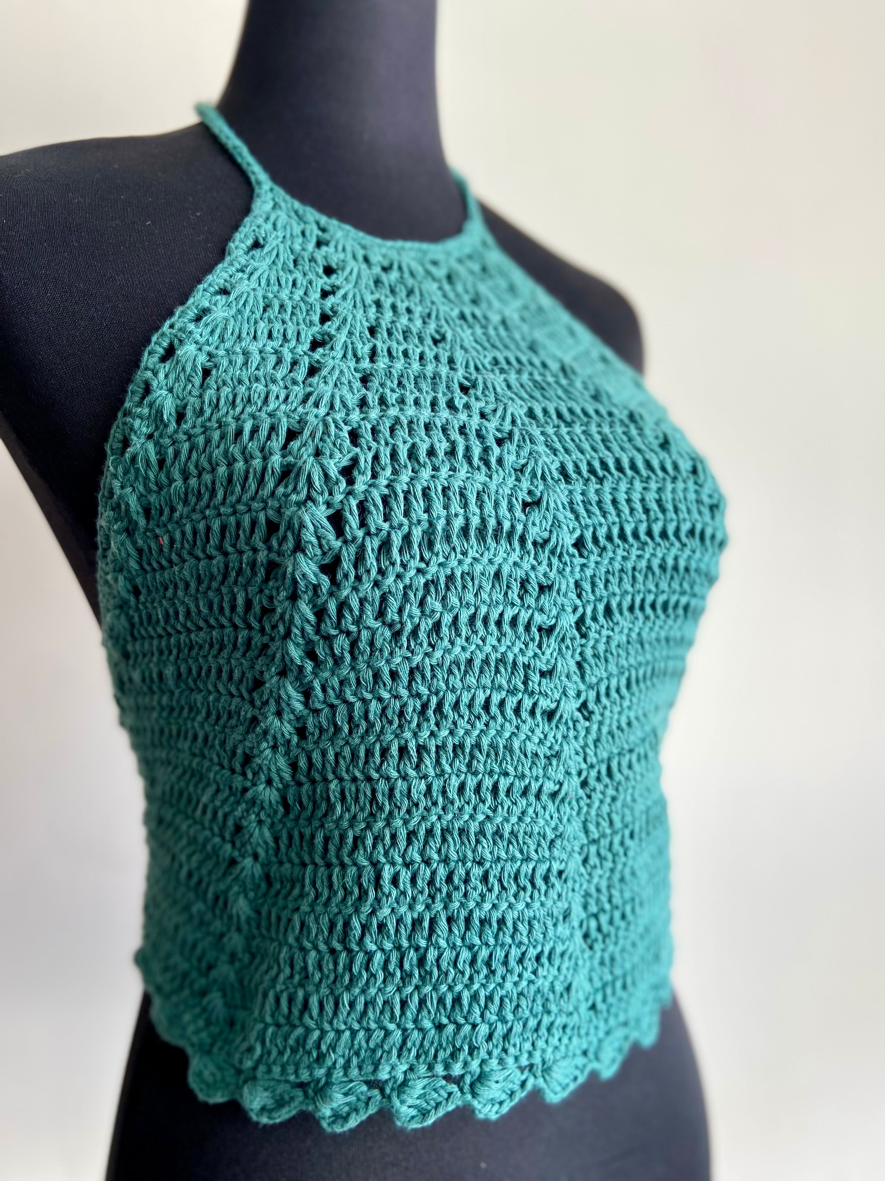 Coral Baddie Hand Crochet Cotton Top by Chutak Binak