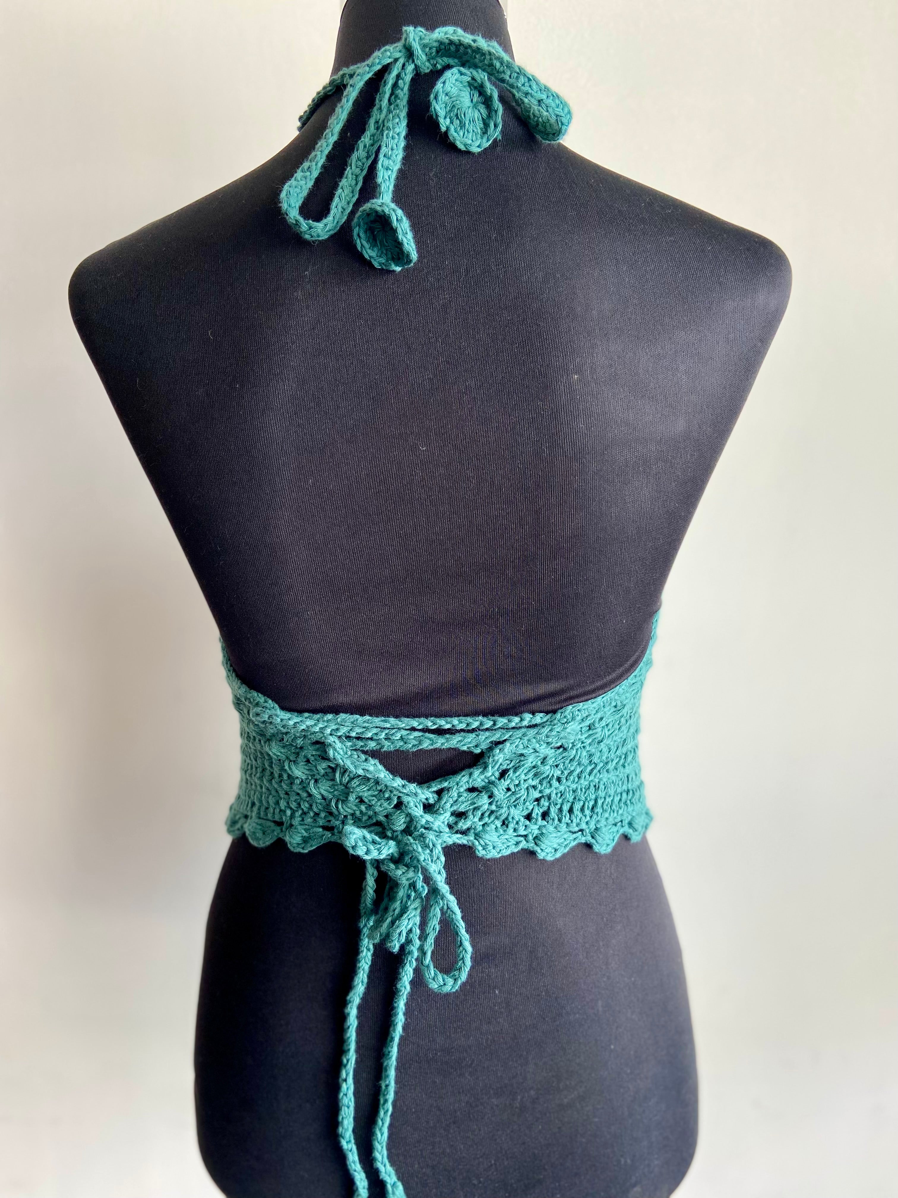 Coral Baddie Hand Crochet Cotton Top by Chutak Binak