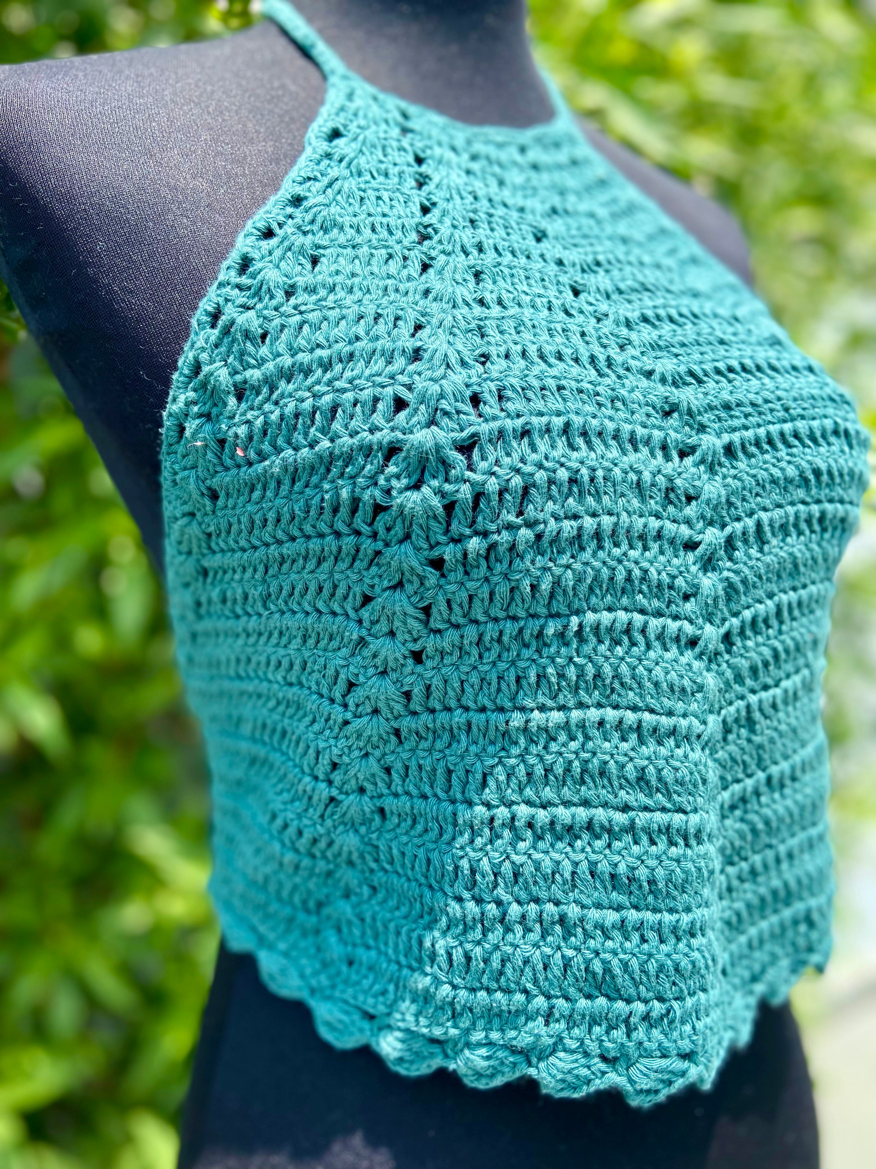 Coral Baddie Hand Crochet Cotton Top by Chutak Binak