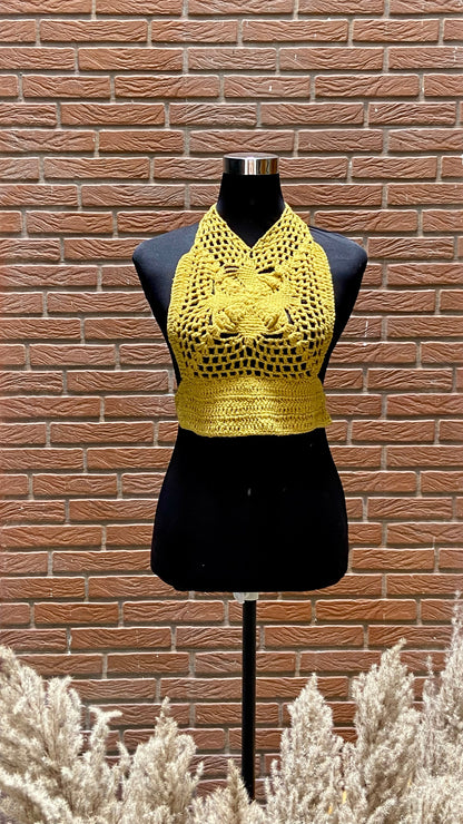 Mystical Baddie Hand Crochet Cotton Top by Chutak Binak