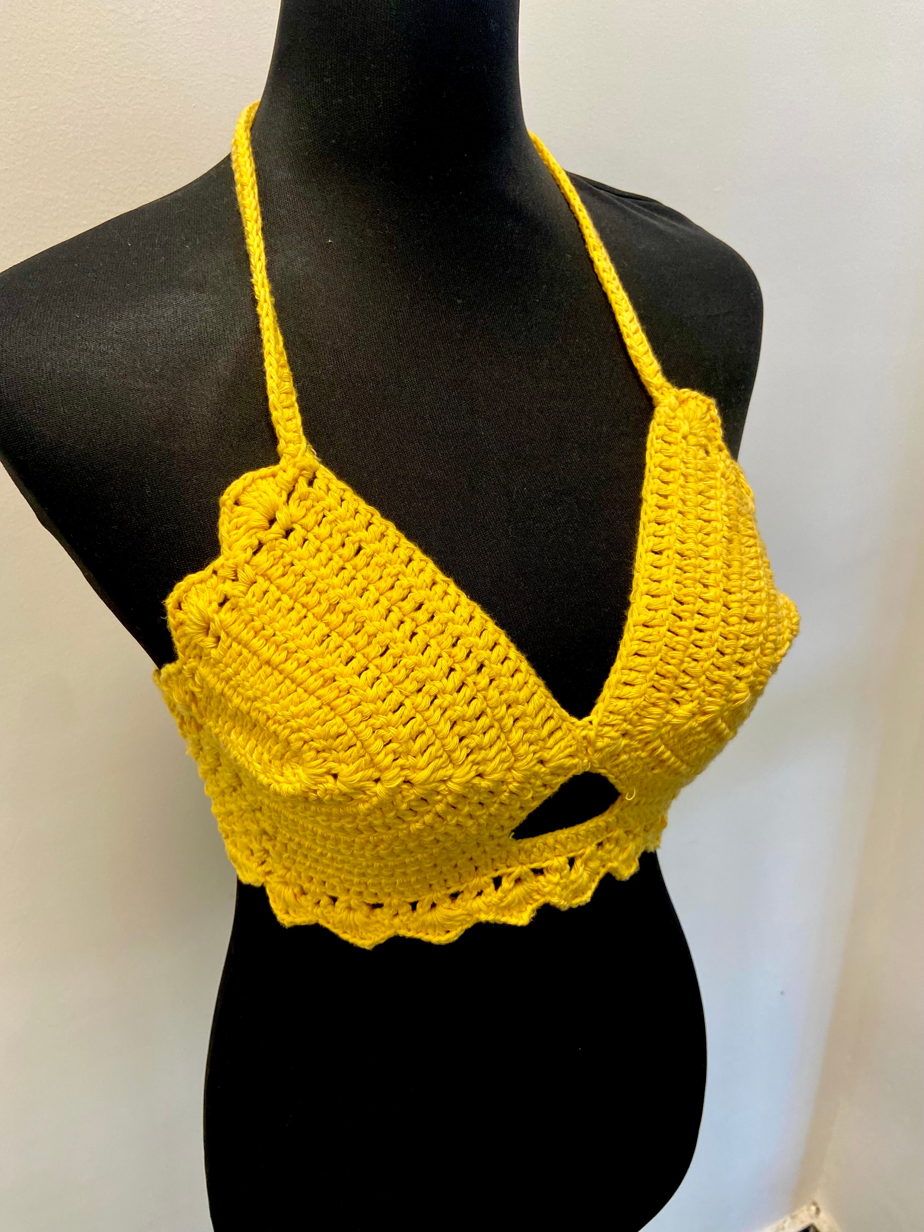 Solstice Spell Cotton Handmade Crochet Bralette by Chutak Binak