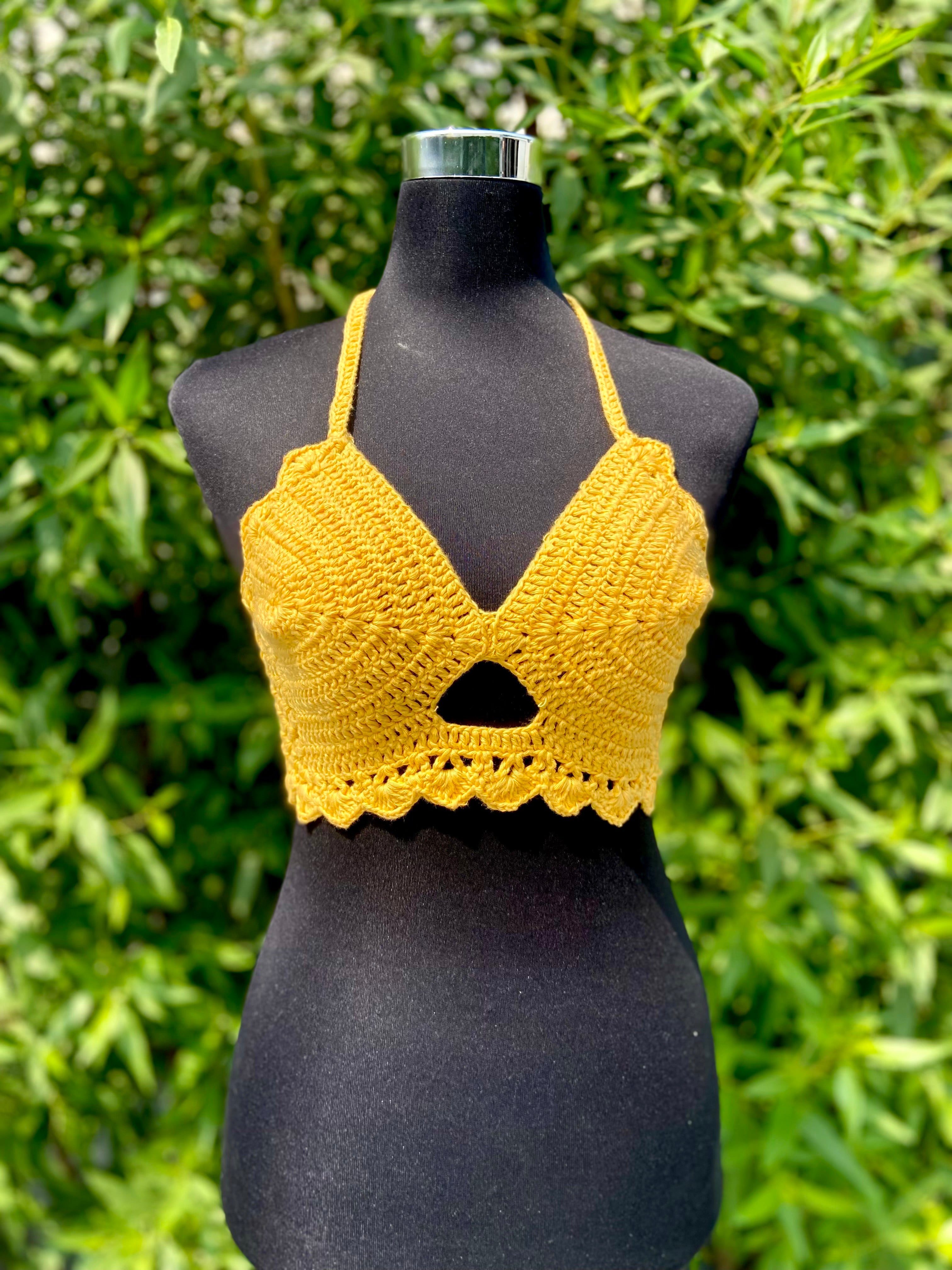Solstice Spell Cotton Handmade Crochet Bralette by Chutak Binak