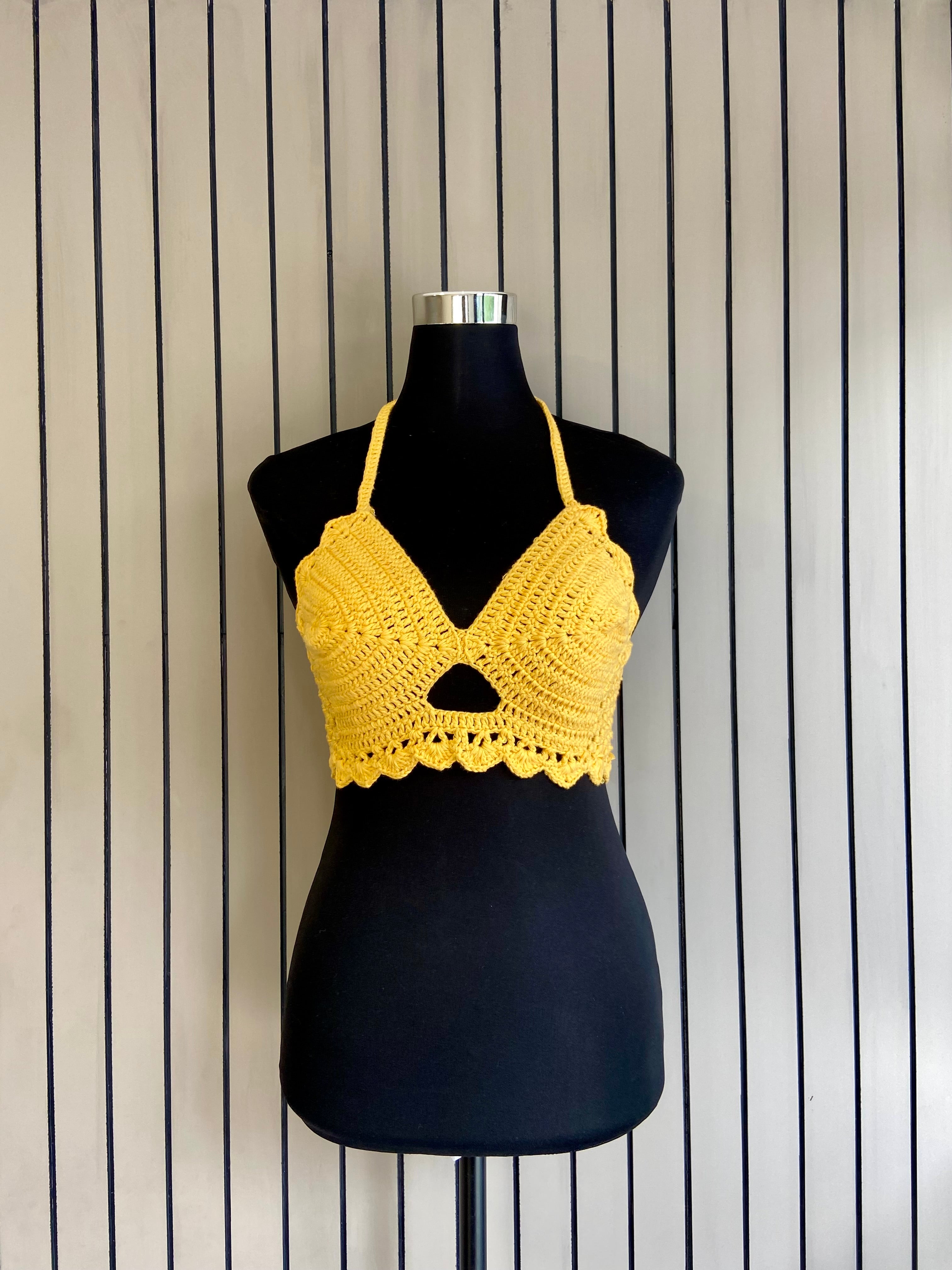 Solstice Spell Cotton Handmade Crochet Bralette by Chutak Binak