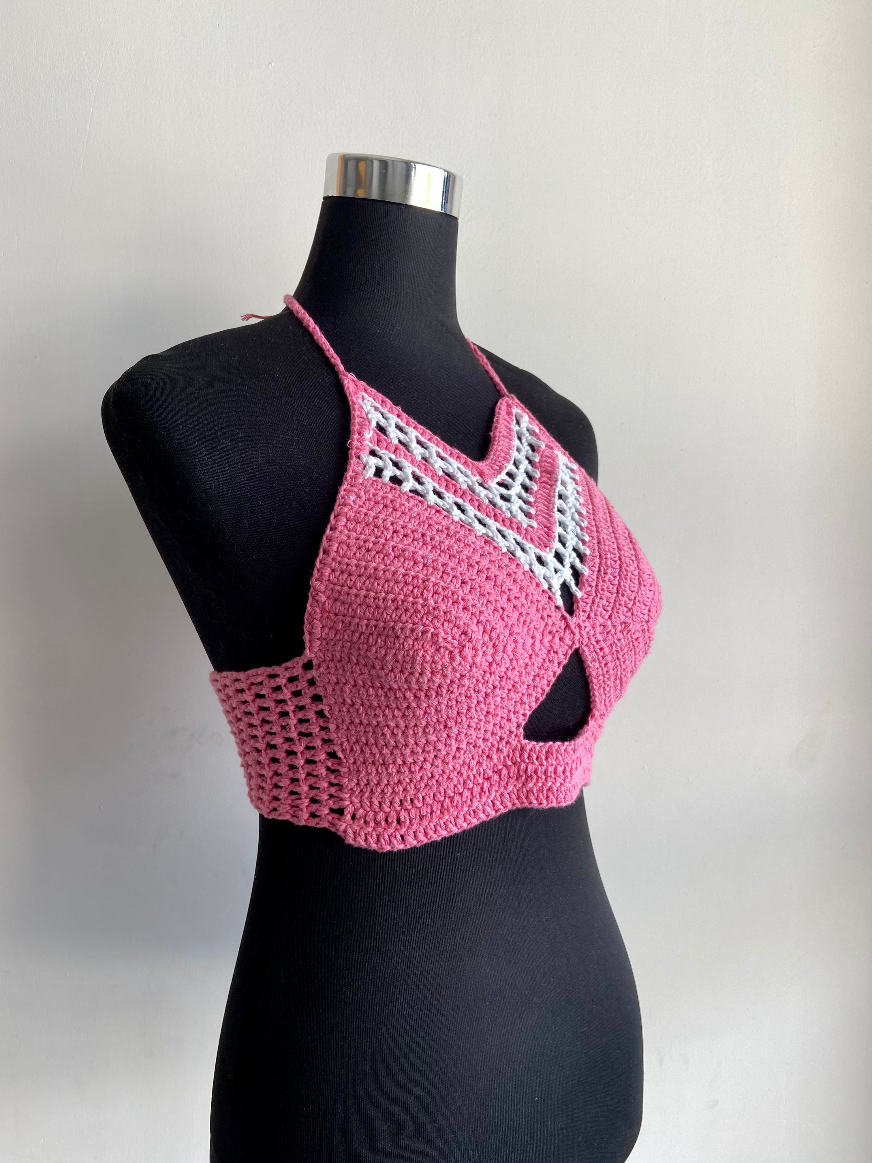 Cotton Candy Cotton Handmade Crochet Bralette by Chutak Binak