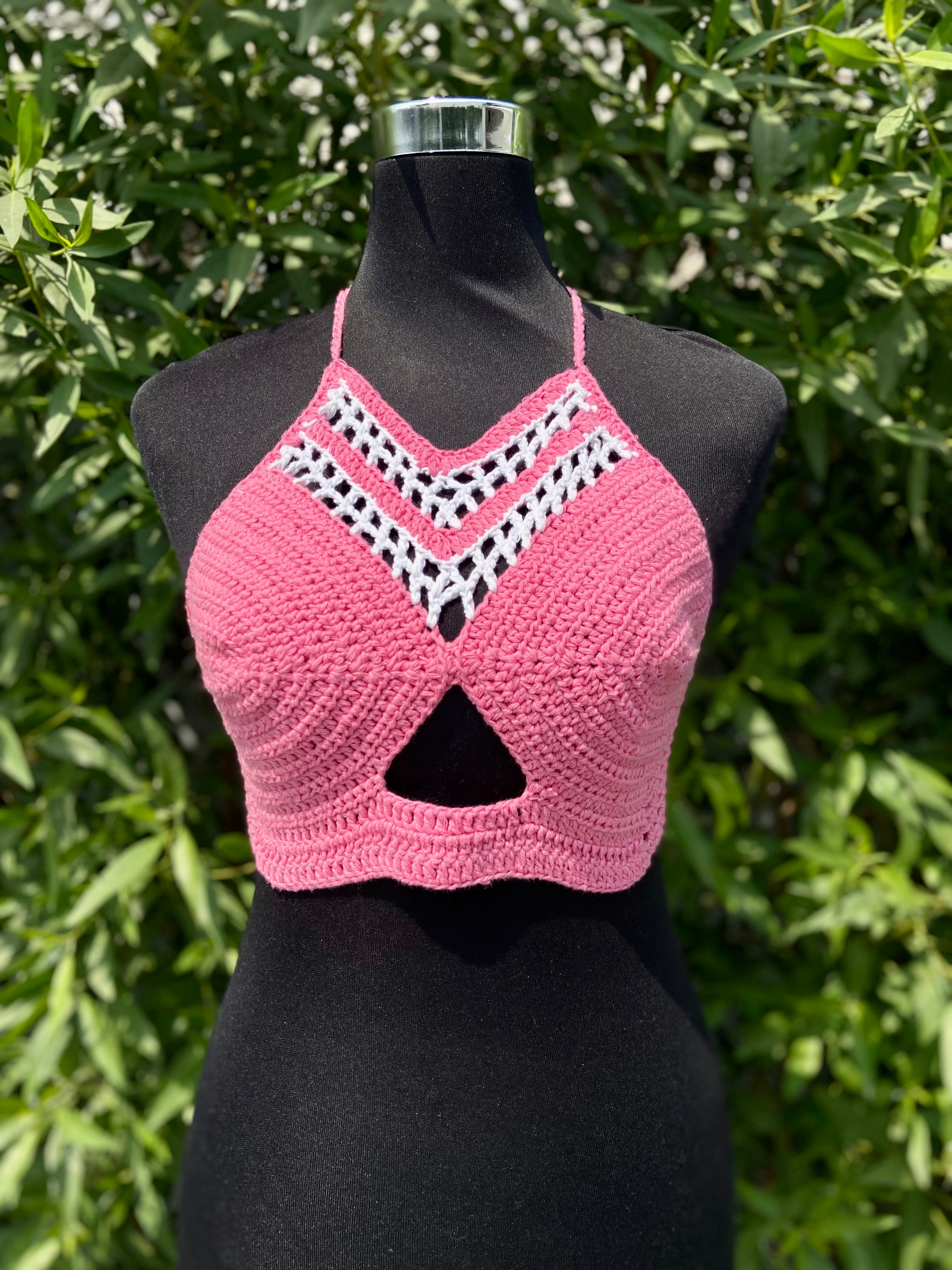Cotton Candy Cotton Handmade Crochet Bralette by Chutak Binak