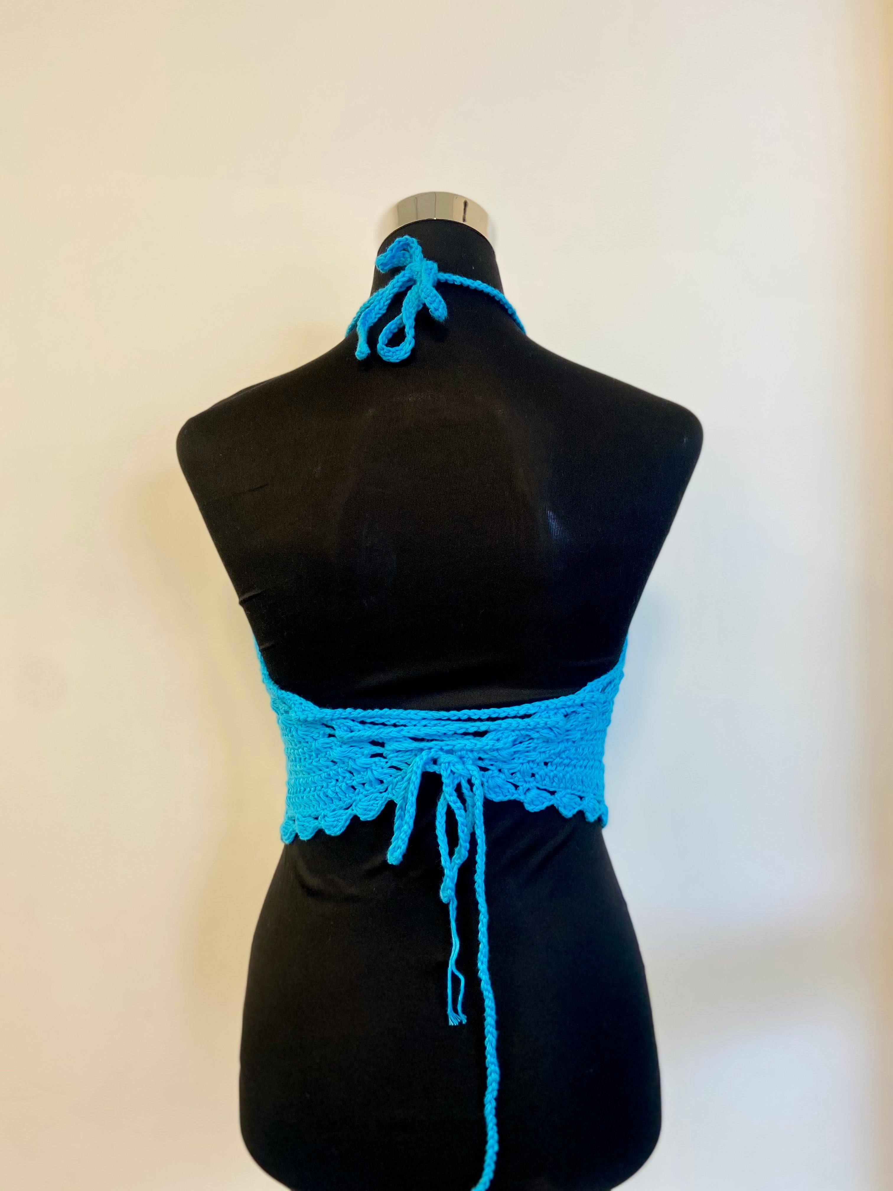 Coral Baddie Hand Crochet Cotton Top by Chutak Binak