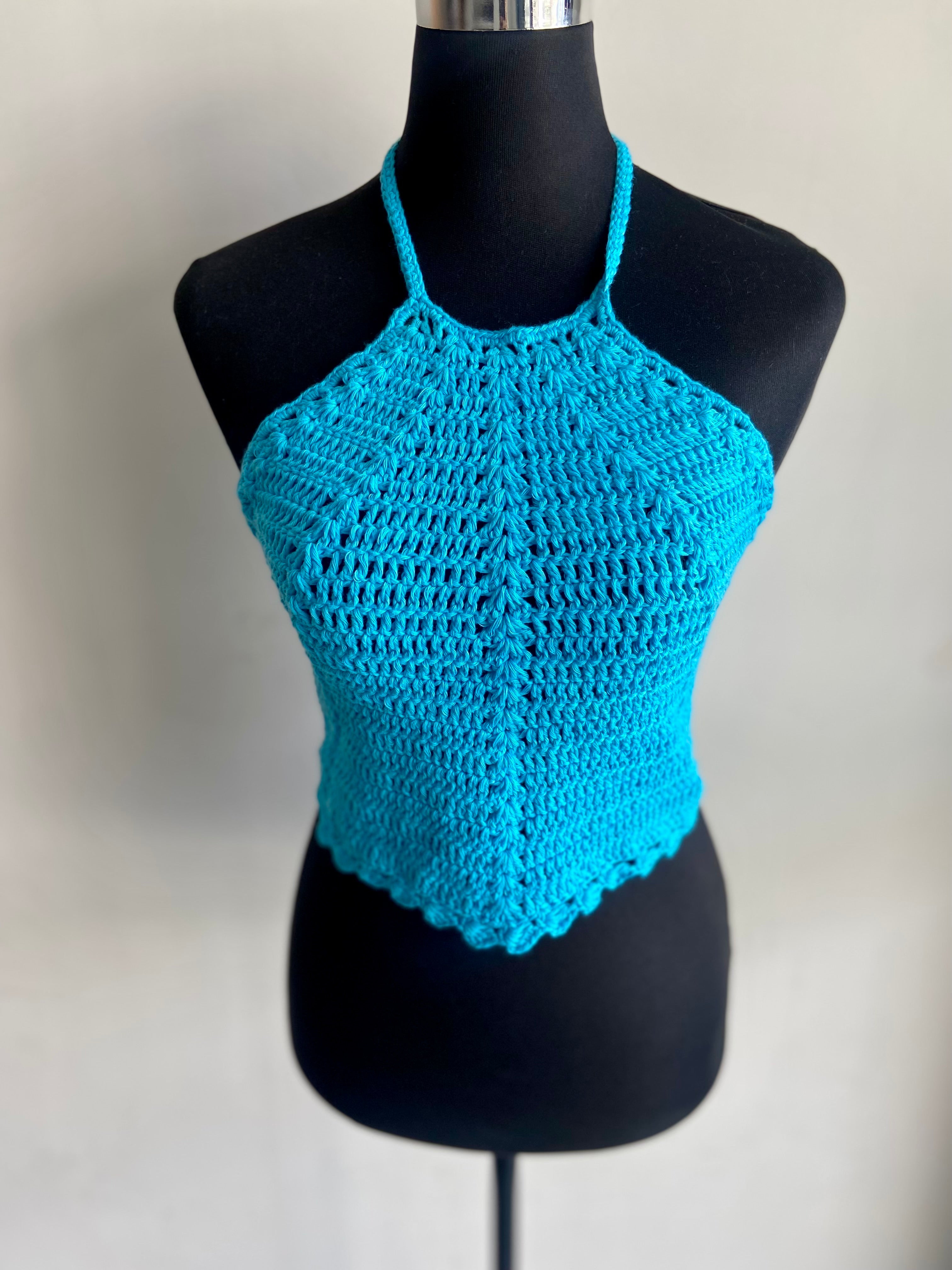 Coral Baddie Hand Crochet Cotton Top by Chutak Binak