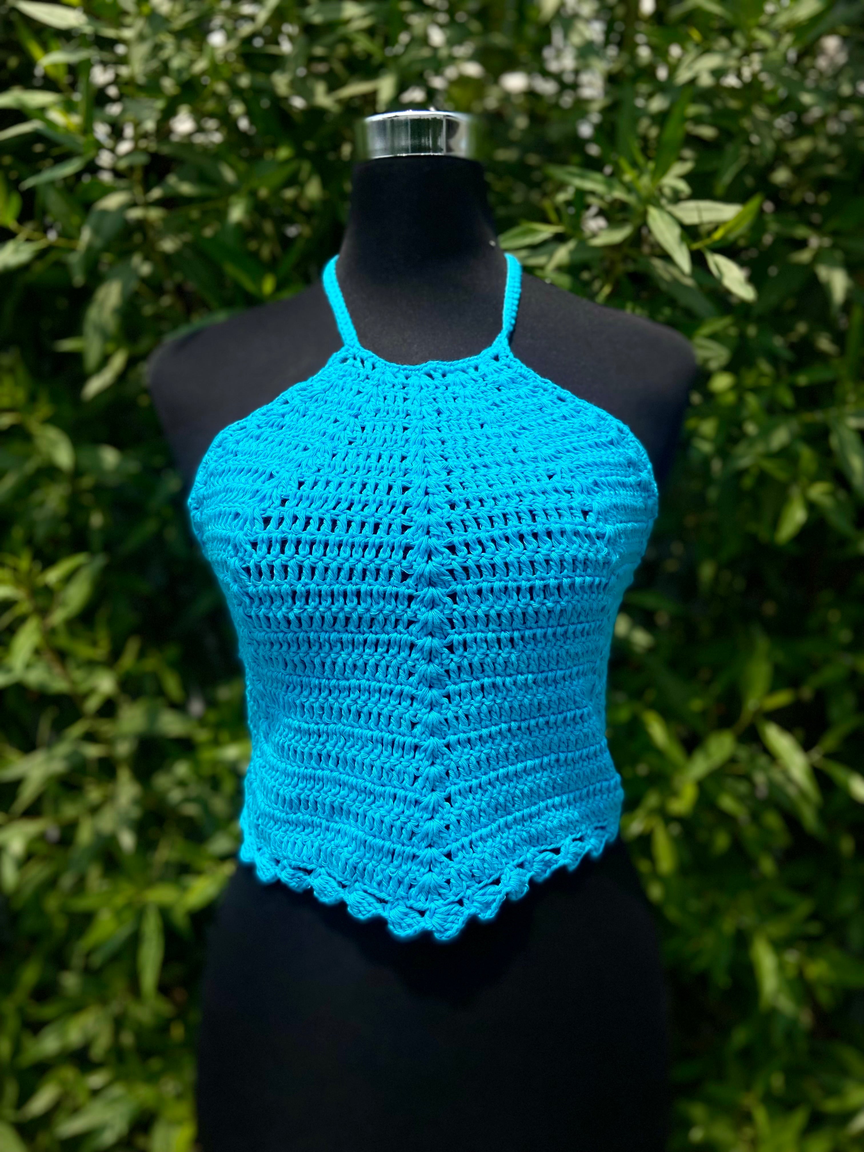 Coral Baddie Hand Crochet Cotton Top by Chutak Binak