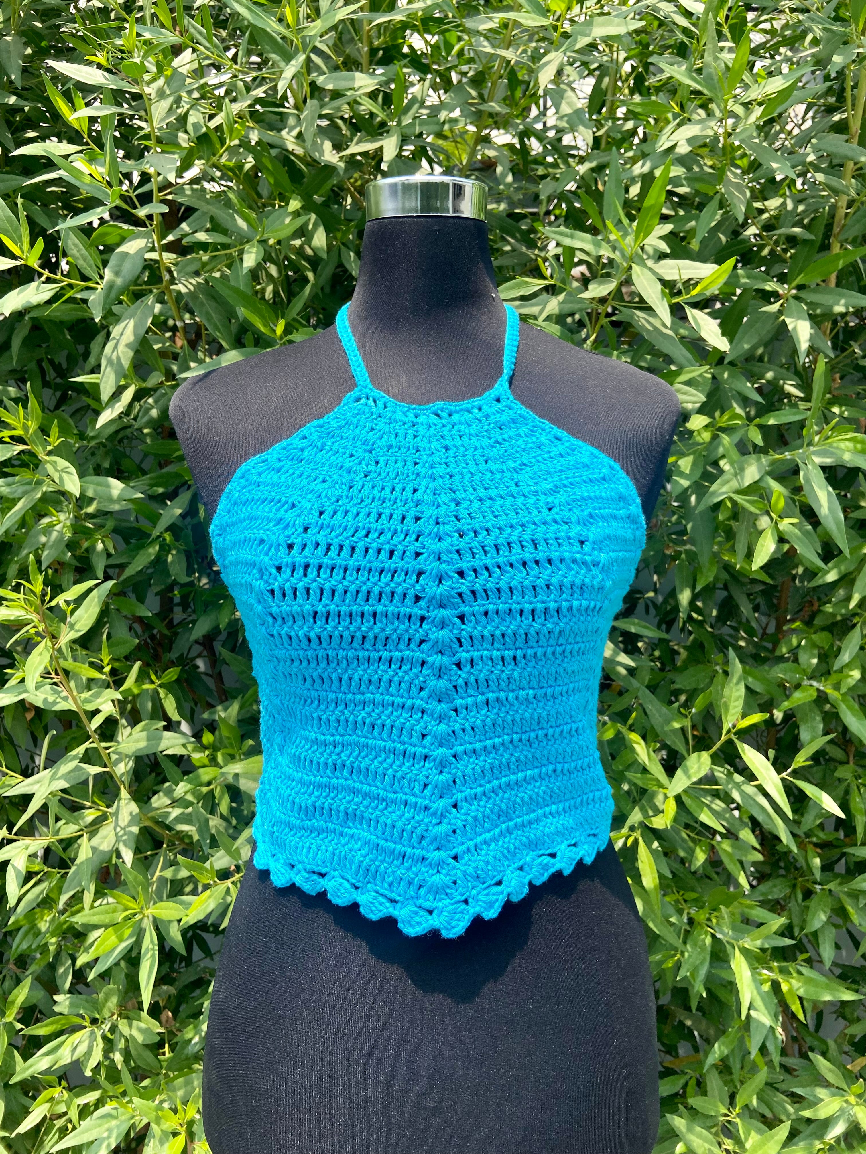 Coral Baddie Hand Crochet Cotton Top by Chutak Binak