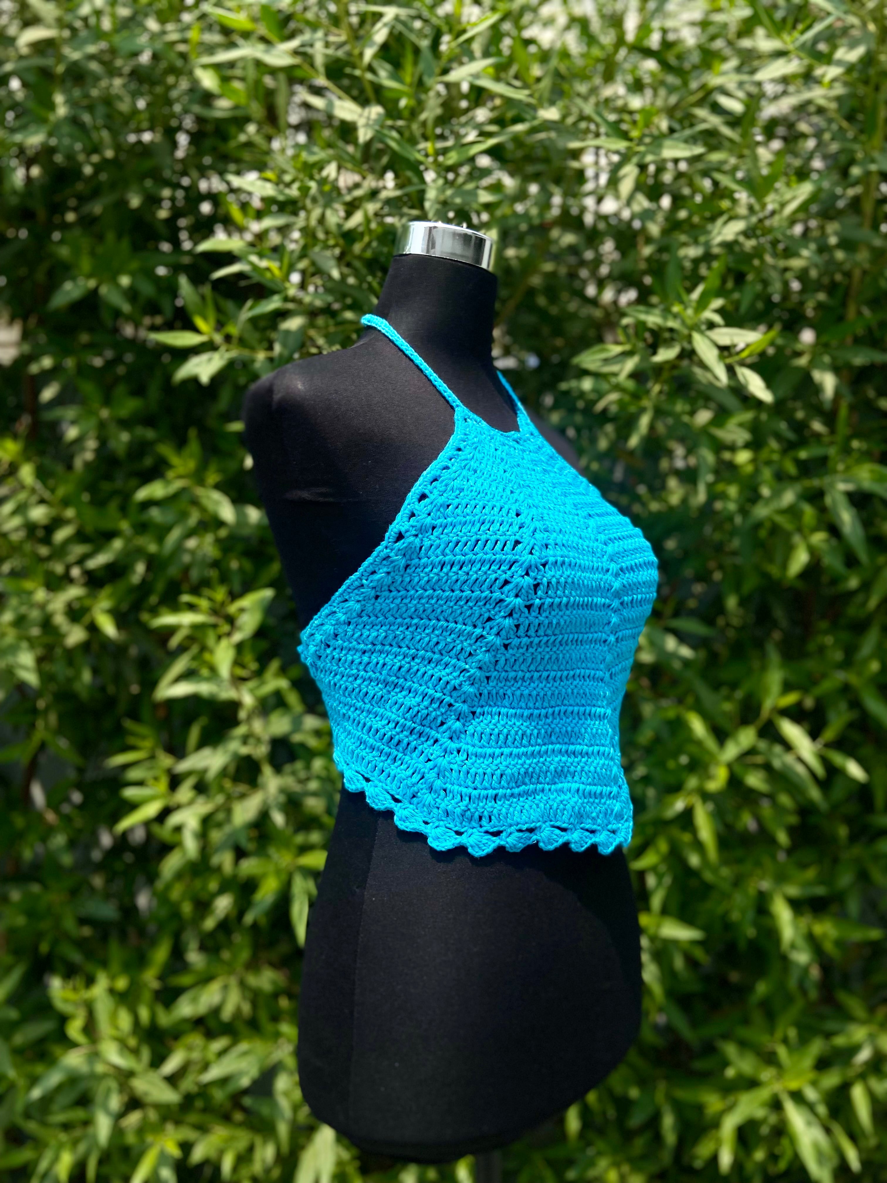 Coral Baddie Hand Crochet Cotton Top by Chutak Binak