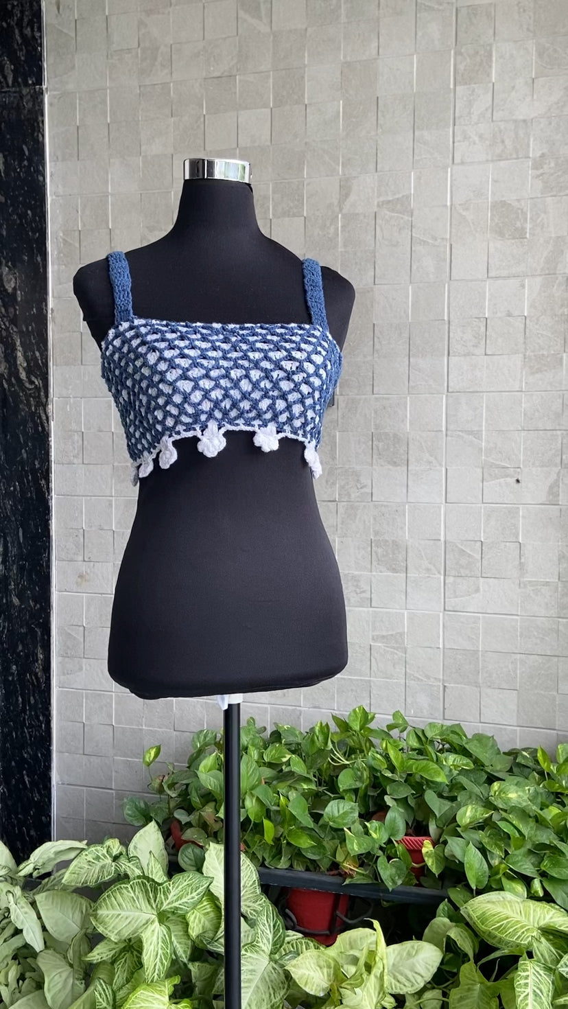 Marine Love Handmade Cotton Crochet top by Chutak Binak