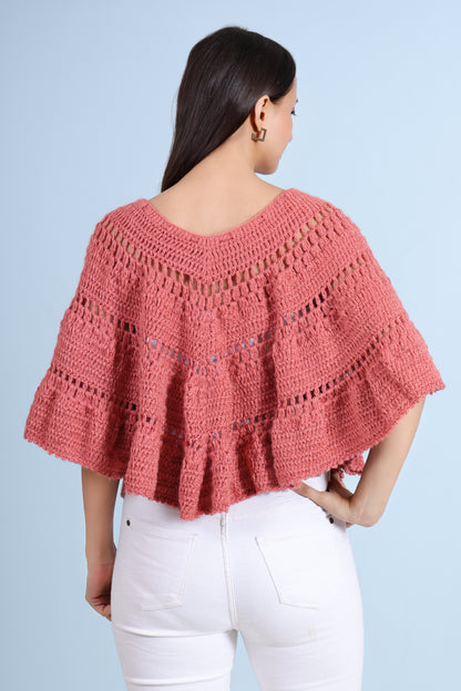 2 in 1 Style Hand Crochet Whimsy Weave Skirt / Poncho