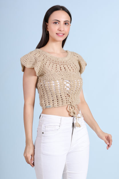 Sunset Ruffle Hand Crochet Tank Top