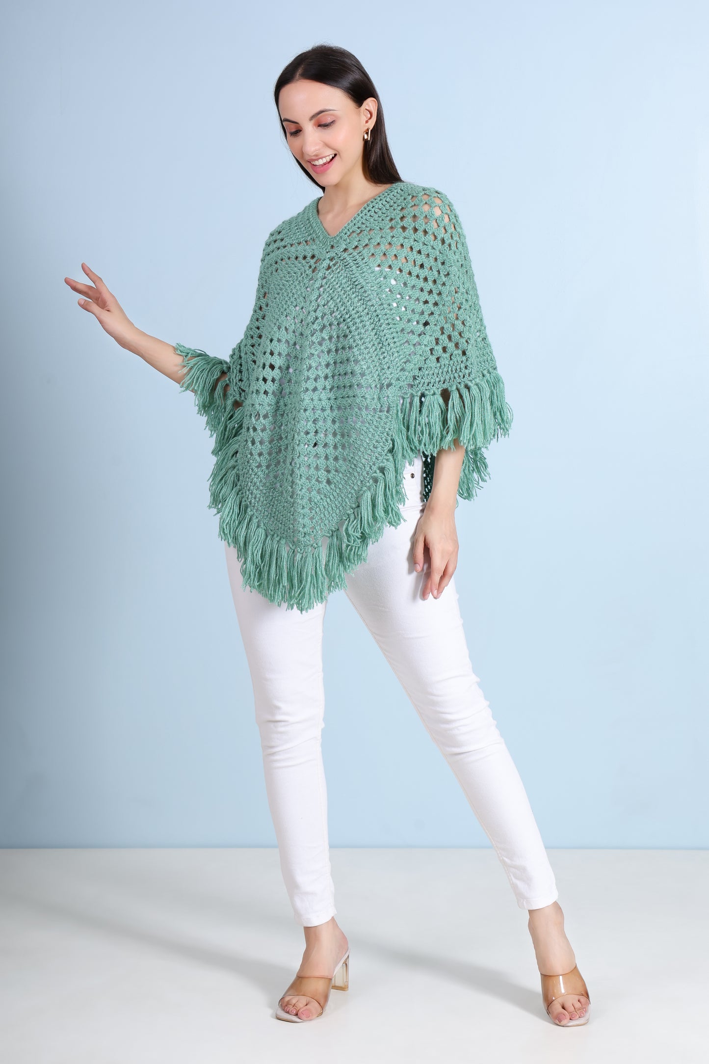 Hand Crochet Oceanic Poncho