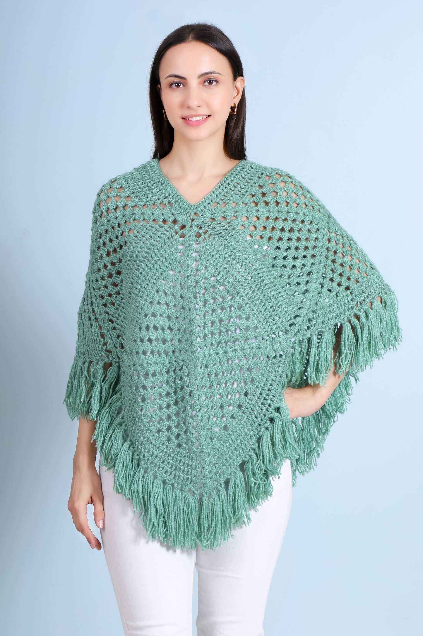 Hand Crochet Oceanic Poncho