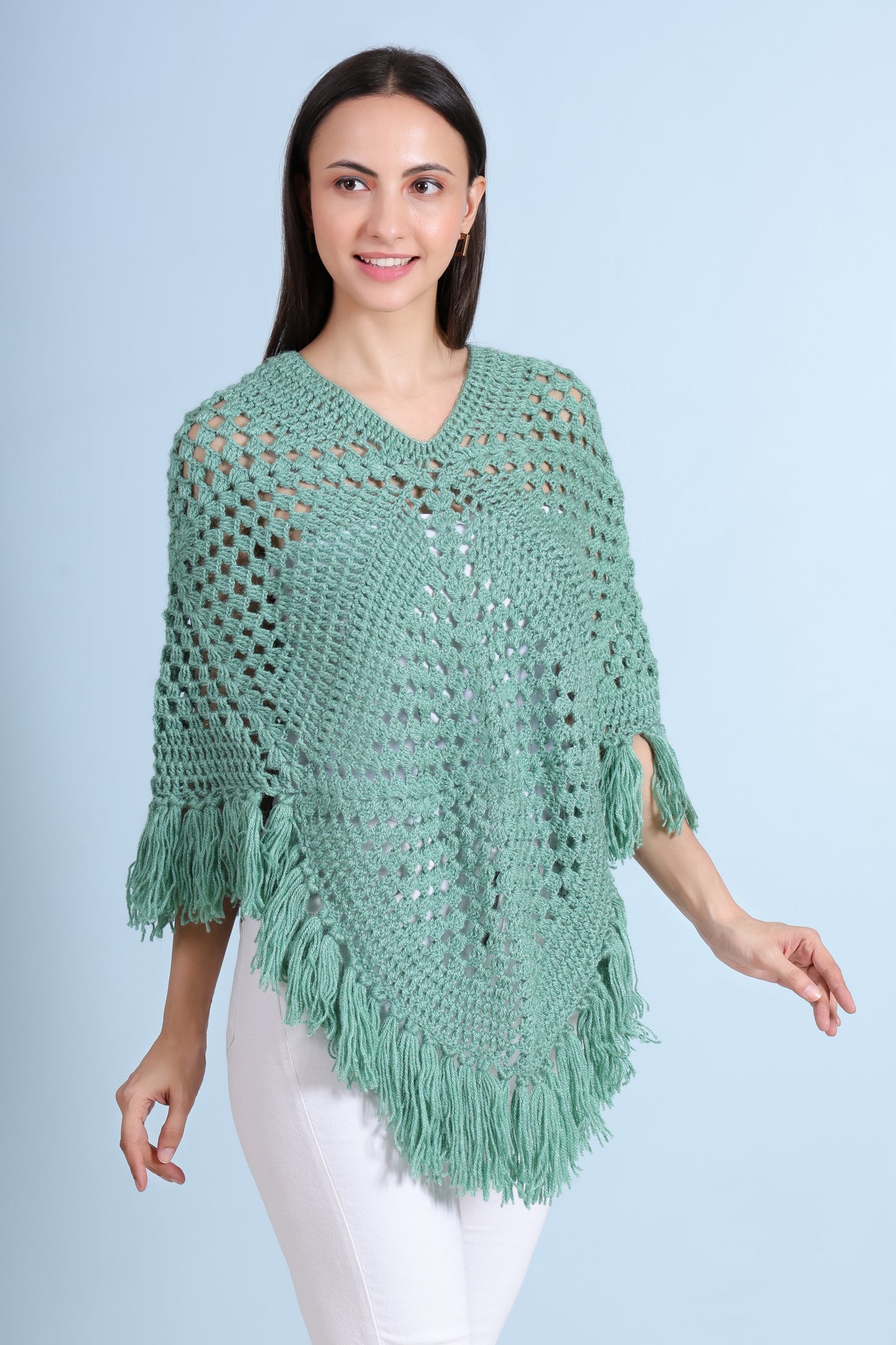 Hand Crochet Oceanic Poncho
