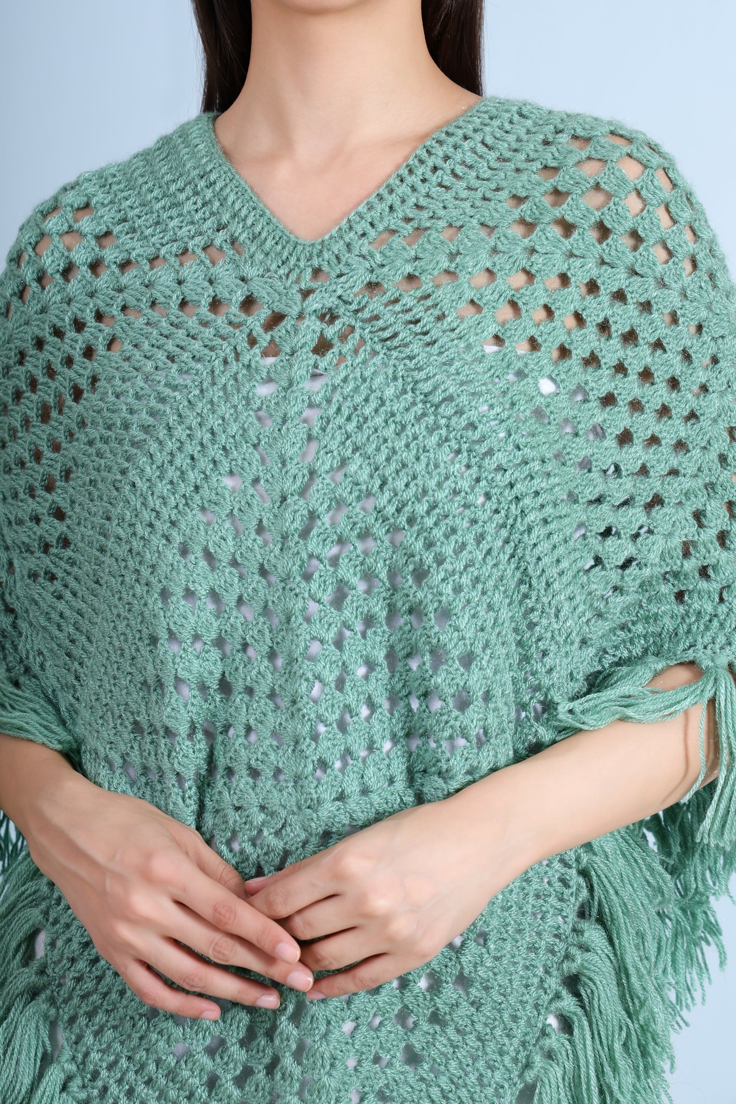Hand Crochet Oceanic Poncho
