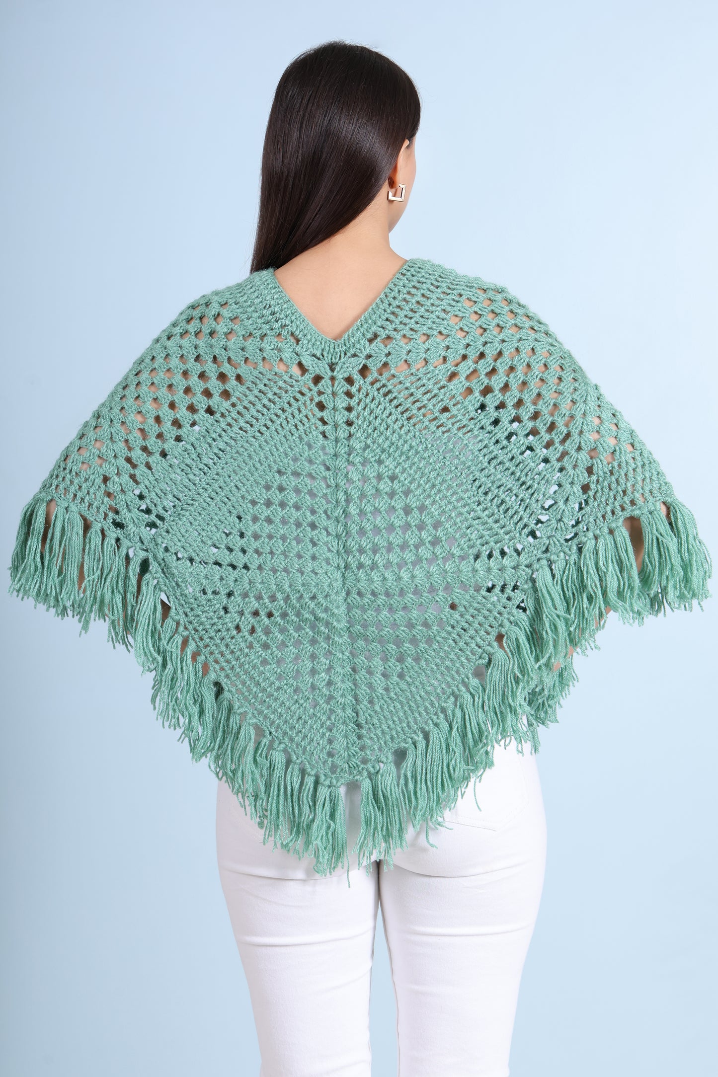 Hand Crochet Oceanic Poncho