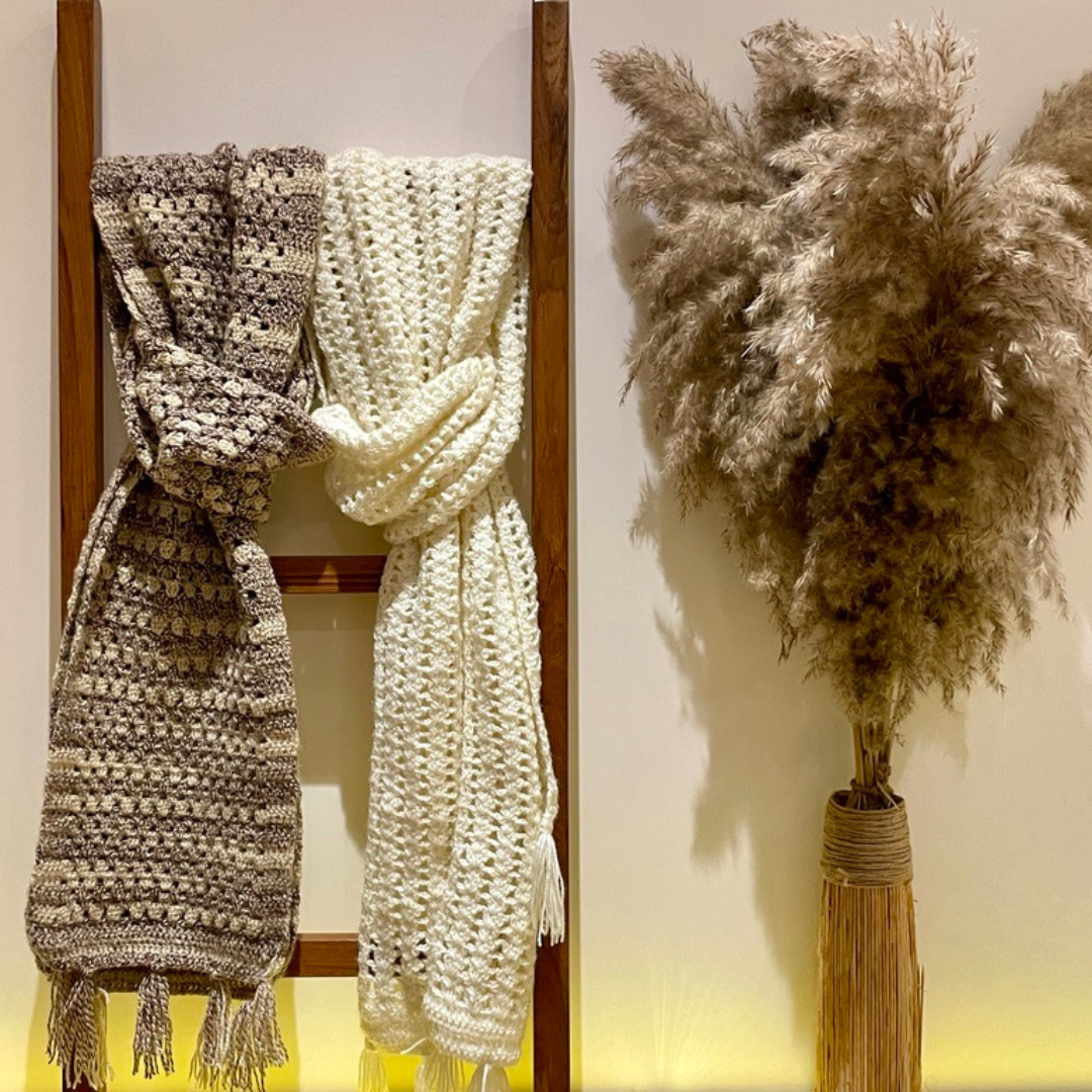 Whispering Looms: The Enchanted Winter Hand Knit Scarf