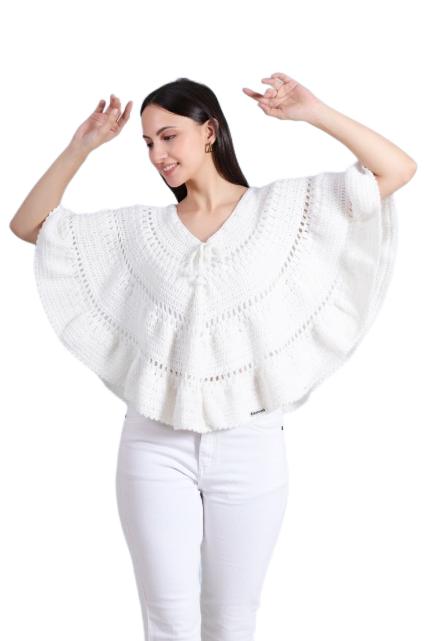 2 in 1 Style Hand Crochet Whimsy Weave Skirt / Poncho