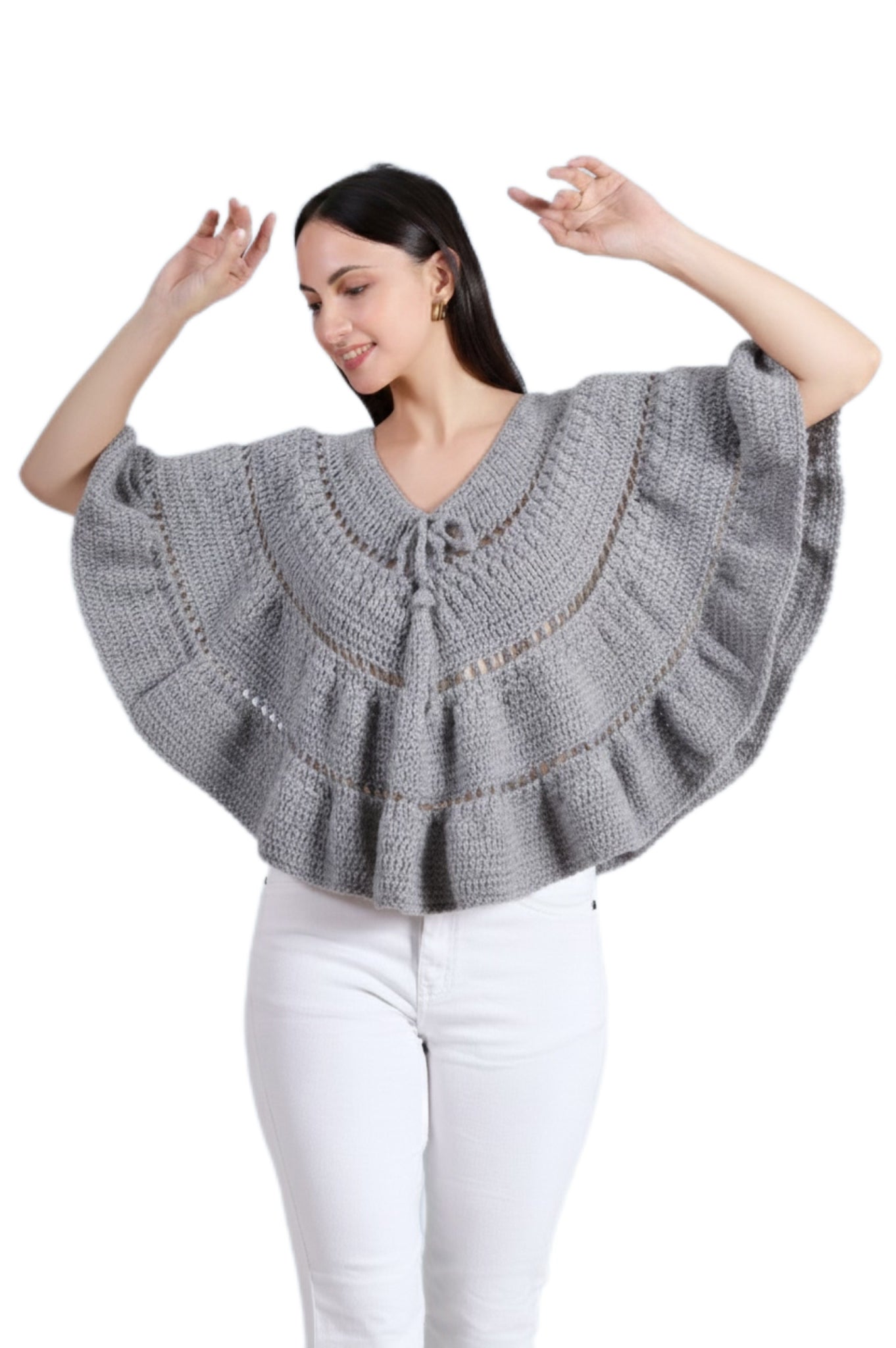 2 in 1 Style Hand Crochet Whimsy Weave Skirt / Poncho