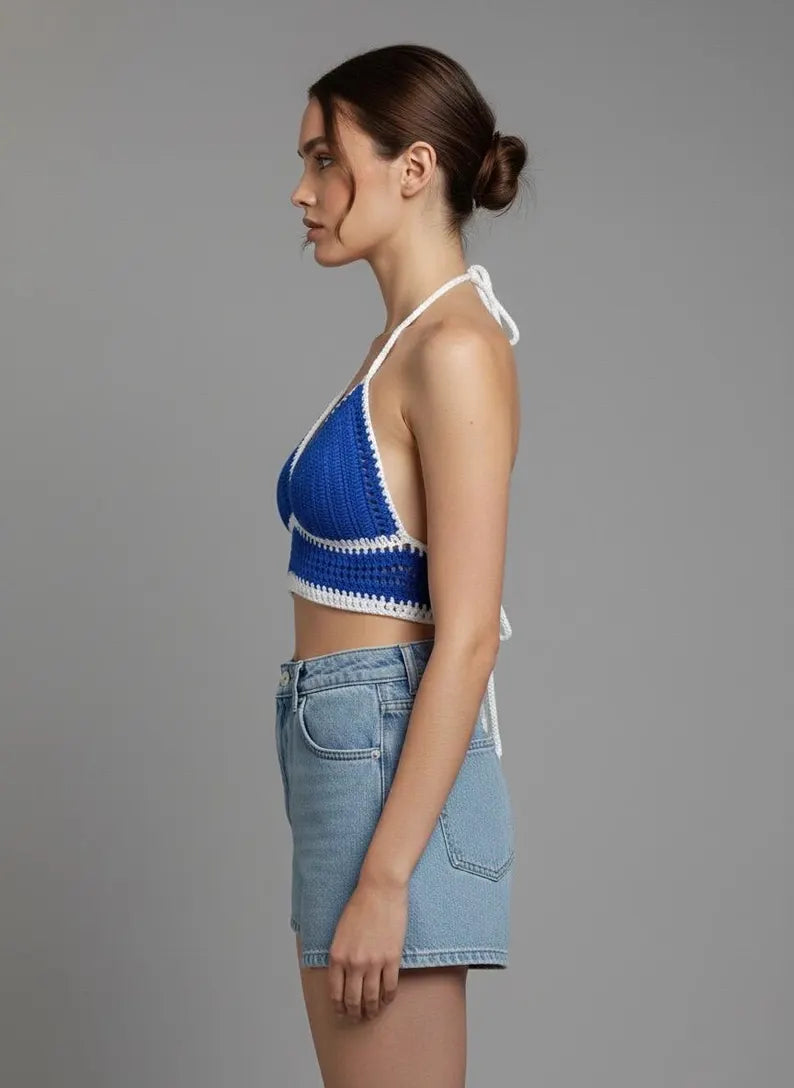 Boho Bae crochet bralette back view – Chutak Binak