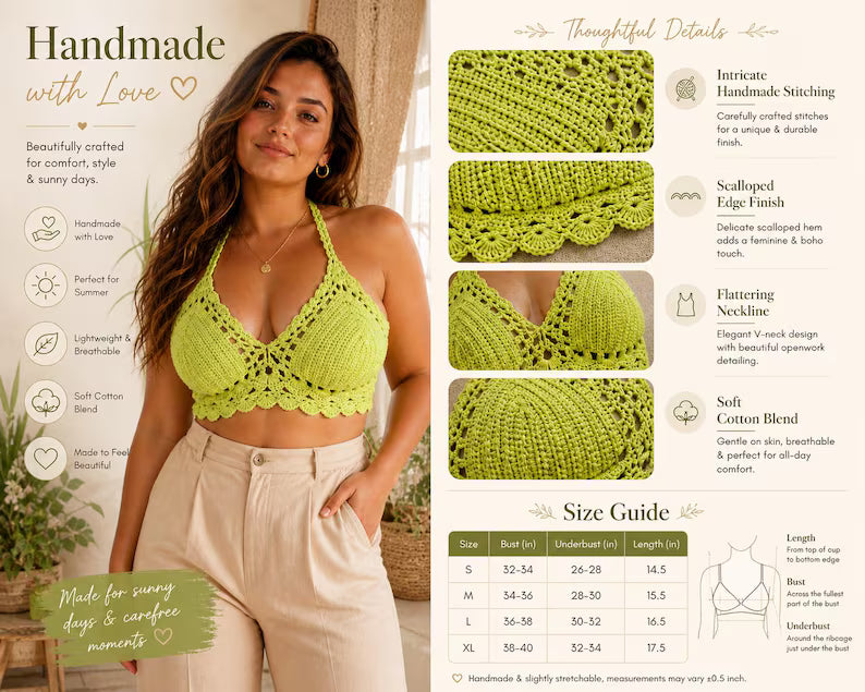 Beach Baddie Hand Crochet Cotton Top by Chutak Binak
