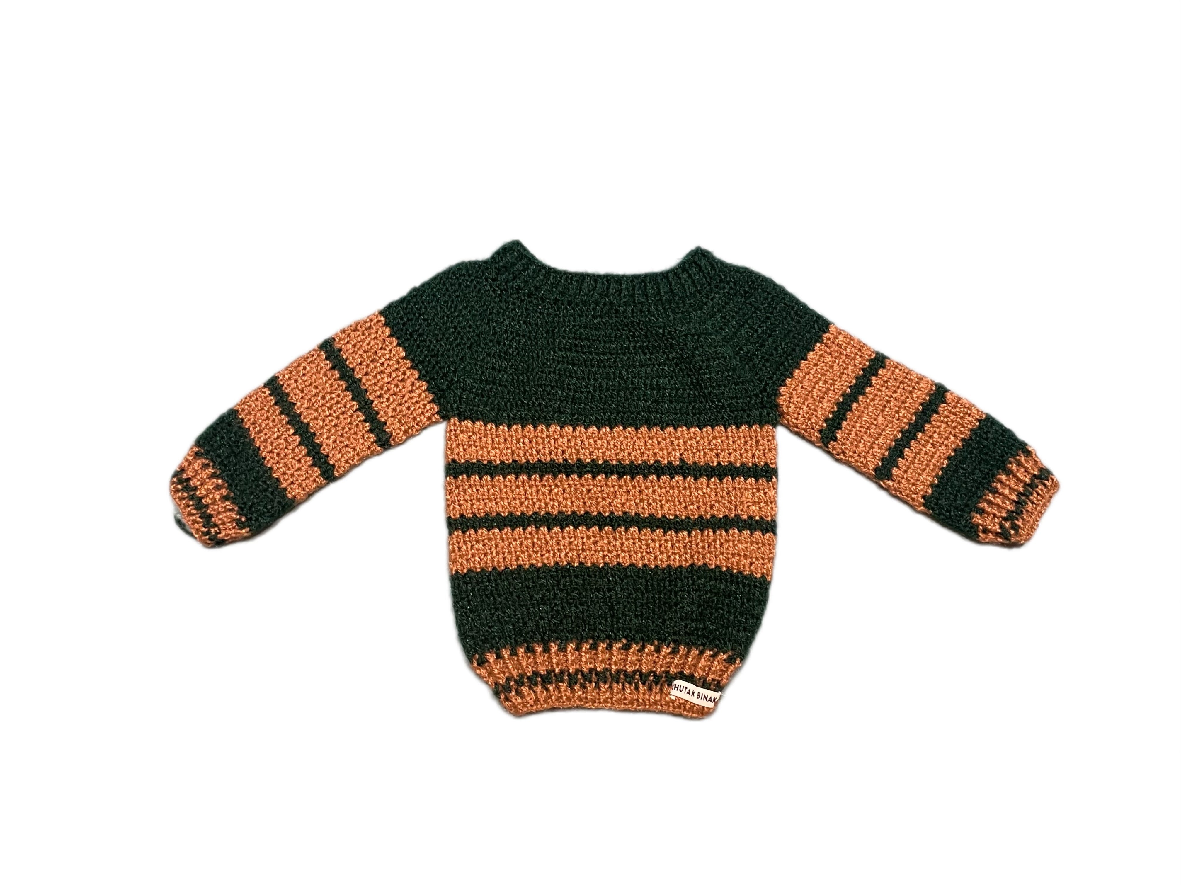 Autumn Stripes Kids Sweater by Chutak Binak | Hand Knit