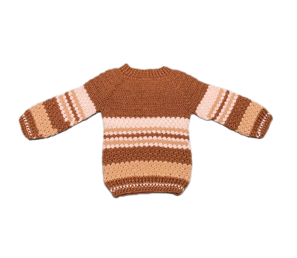 Cinnamon Stripes knit sweater for kids worn look – Chutak Binak