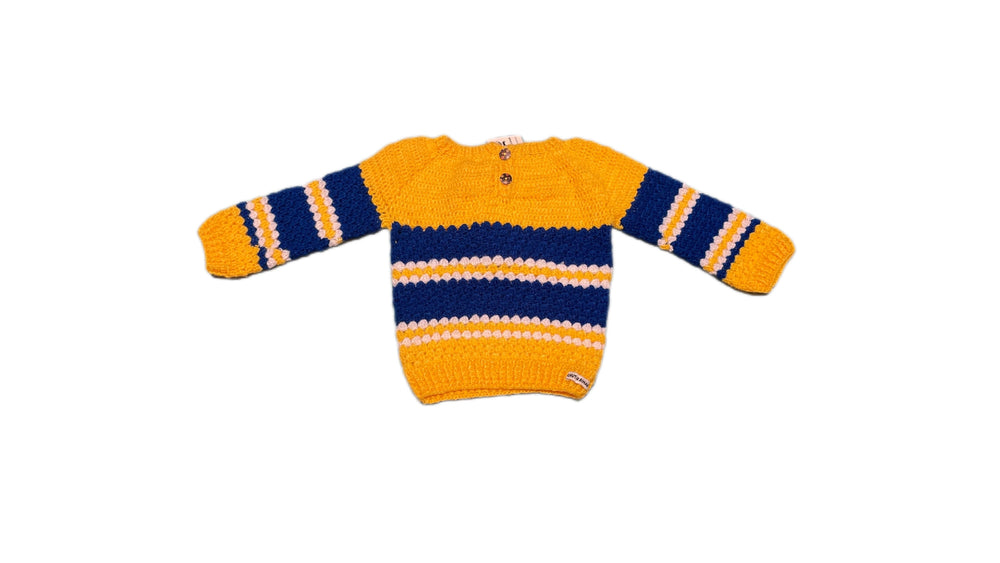 Super Stripes hand knit adventure sweater for boys front view – Chutak Binak