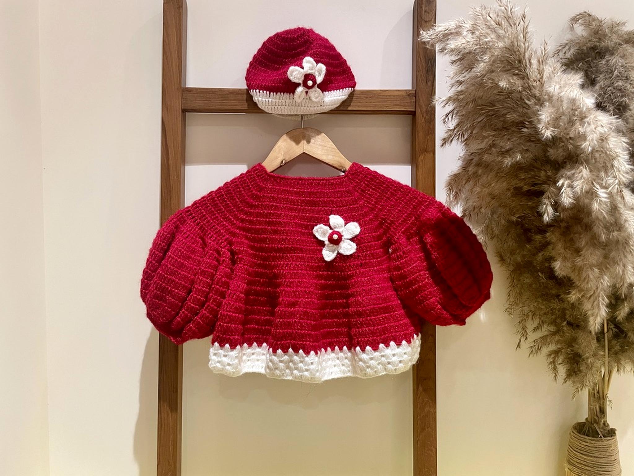 Handmade Crochet Baby Frock Set