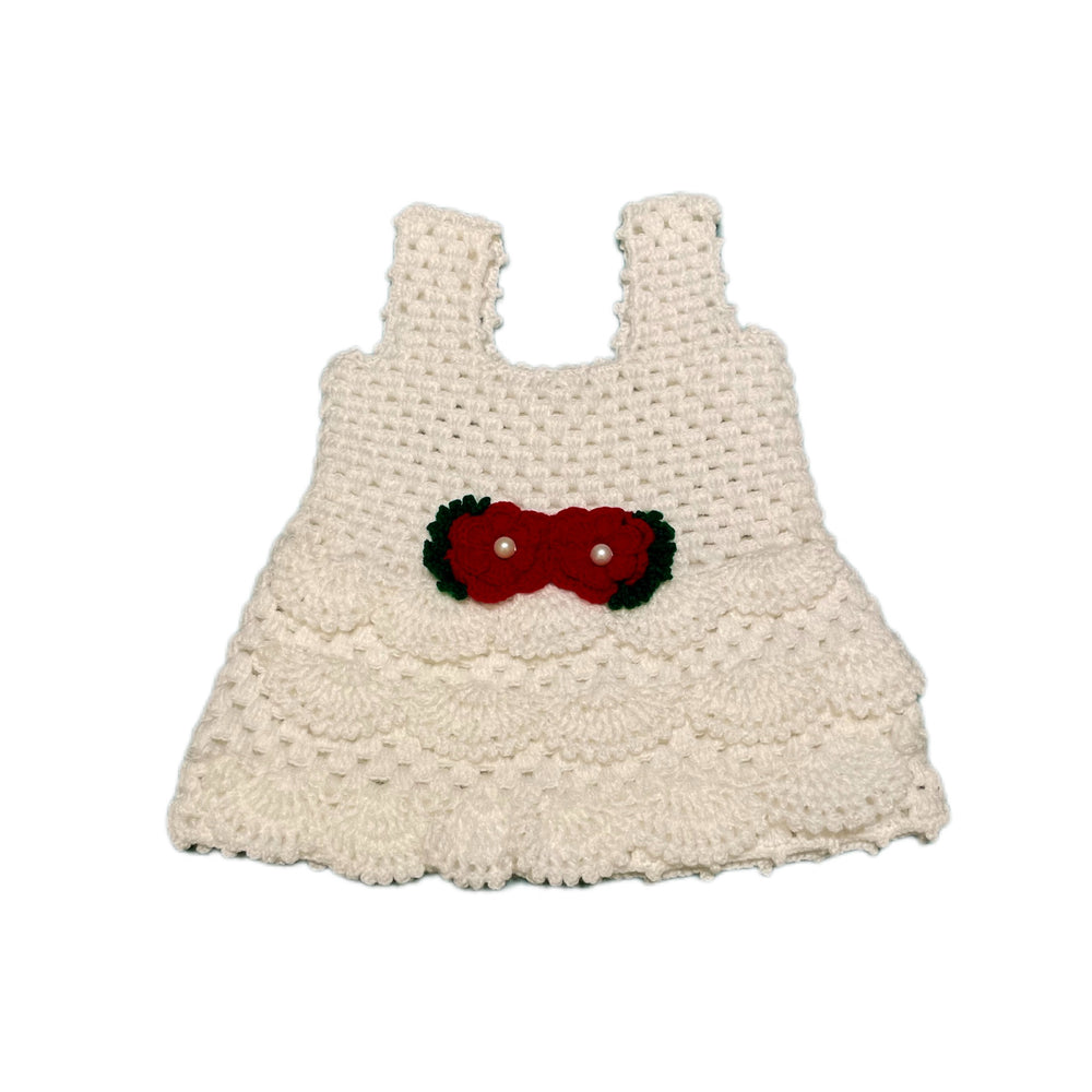 Hand crochet princess frock for girls with flower detail – Chutak Binak
